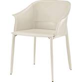 Callie Dining Arm Chair in Vanilla Beige Recycled Leather